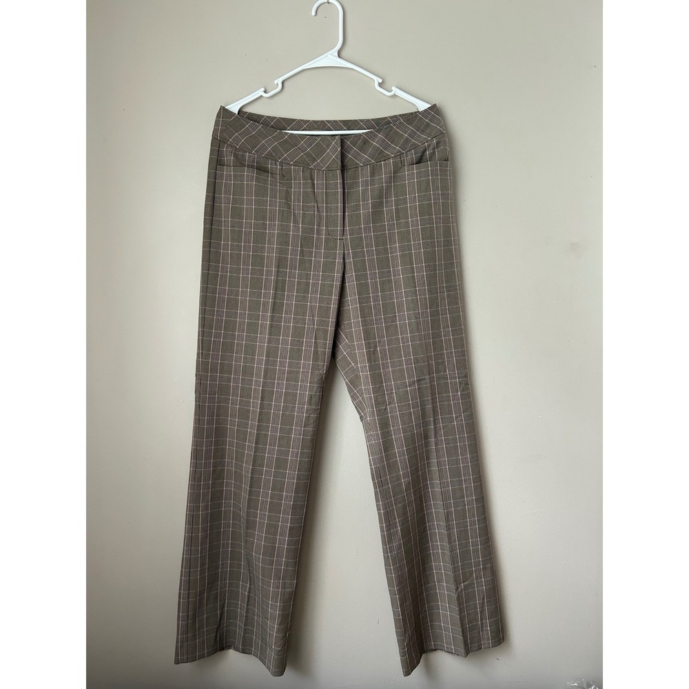 ie Plaid Career Pants Women's Size 12‎ Trousers Brown Pink Neutral